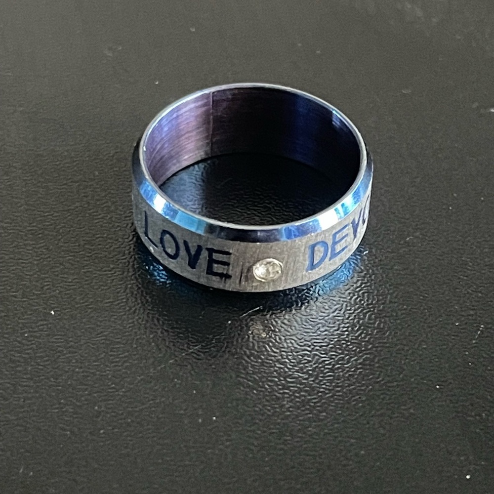 Blue love devotion ring size 6